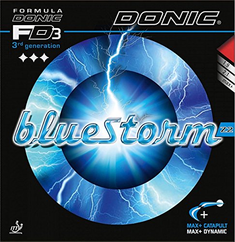 Donic Bluestorm Z2, 2.1 mm, colore: Rosso, gomma per racchetta da ping pong