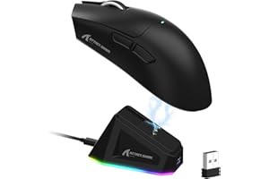 LexonElec x ATTACK SHARK X11 Mouse da Gioco Wireless con Dock di Ricarica Magnetico RGB, Sensore PixArt PAW3311, Leggero 59g Mouse da Gioco Tri-Mode, Cablate/2.4G/BT, Fino a 22K DPI per PC/Mac-nero