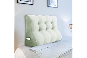 ‎JOHNEAR Johnear Rückenkissen Lendenkissen für Sofa Bett Rückenlehne Lesekissen ，Großes Bücherkissen Hohe Kopfteil zweireihig Keilkissen Wandkissen Beinkissen (Beige，100 x 26 x 55cm)