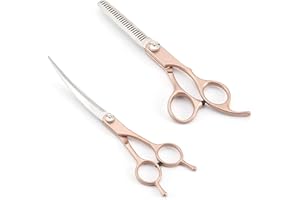 DEZP 2 PCS forbici per cani forbici curve per toelettatura cani toelettatura cane toelettatura di cani gatti forbici toelettatura cani curva forbici per toelettatura cani