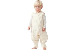 Duomiaomiao Baby Sleeping Bag with Feet, 1.5 Tog, All-Year Cartoon Bears, Boys Sleeping Bag, Lightweight High-Quality Cotton Children's Sleeping Bag, Suitable for Children Aged from 6 Months to 6