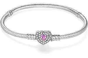 LNQOBU Pulsera para Mujer Plata de Ley 925,Pulsera Mariposa con Charm de Corazón Brillante, Pulseras Joyería (Con un Abalorio de Color)
