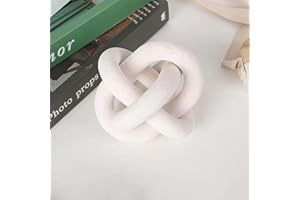 JSNKJLMN Holz-Kettenglied-Dekor, 3-Glieder-Holzknoten-Dekor, handgeschnitzter dekorativer Kettenknoten, Kettenknoten-Dekor für Bauernhaus, Regal, Büro