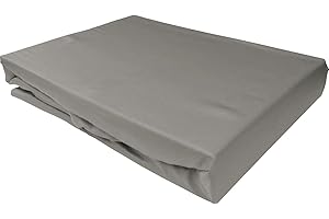 ‎BETTWAESCHE-MIT-STIL Bettwaesche-mit-Stil Mako Satin Spannbettlaken Spannlaken Spannbetttuch (180 cm x 200 cm, Matratzenhhöhe 5-10cm, Dunkelgrau)