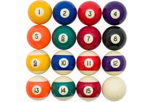 ‎SPORTIME Automaten Hoffmann Billardkugeln Set Pool | Satz mit 16 polierten u. geschliffenen Poolbillard Kugeln mit eingefrästen Zahlen | In Vier Größen: ø 38 mm, ø 48 mm, ø 54 mm, ø 57,2 mm