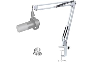 YOUSHARES Białe ramię mikrofonowe kompatybilne z FIFINE K688 nagrywanie XLR/USB - FIFINE K688 ramię wysięgnika biały statyw