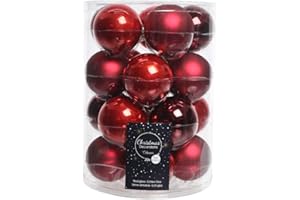 KAEMINGK K Kugeln Glas rot Glaskugeln Weihnachtskugeln Christbaumkugeln Baumschmuck 20 TLG