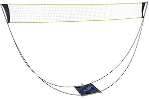 MOVKZACV Mesh Badminton Net With Stand,Portable Badminton Net Set,Foldable Tennis Volleyball Net for Indoor Outdoor Court Sports, Easy Setup No Need Tools