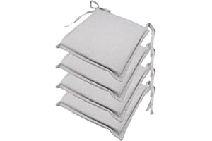 casaviva® Set 4 cuscini sedia in Misto Cotone Riciclato effetto Canapa cm 35 x 35 + cm 3 pattina per lato, idrorepellenti Made in Italy Moderni ed Eleganti Interni ed Esterni Sfoderabili