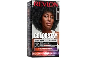 Revlon ColorStay - Coloration Permanente - Coloration Cheveux Longue Tenue - Couvre 100% des cheveux blancs - Jusqu’à 8 semaines - Huile de Macadamia et de Beurre de Murumuru - N1 Noir