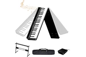 Pianoforte digitale portatile con supporto a Z TERENCE, tastiera per pianoforte semi-pesata a 88 tasti per principianti ed esperti funzione di registrazione audio integrata interfaccia MIDI Bluetooth