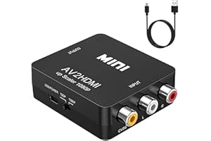 LERKELY RCA na HDMI, konwerter wideo AV na HDMI, 1080P, obsługuje PAL/NTSC, zasilanie USB, Plug and Play, do komputera, laptopa, Xbox, PS4, PS3, TV, STB, VHS, magnetowidu, aparatu, DVD