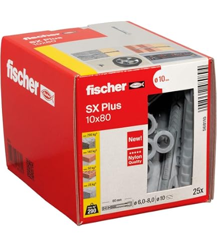 Fischer 077892 12 x 70 UX Universal Plug - Zinc (20-Piece) - Aazon.co Fischer 077892 12 x 70 UX Universal Plug - Zinc (20-Piece) - Aazon.co