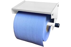 MegaMaxx Blue Roll Dispenser Wall Mounted - Blue Roll Holder With Storage Shelf - Industrial Paper Towel Dispenser And Holder - Ideal For Office, Home, Warehouse, Workshop, Factory