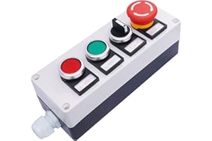 Taiss Interruptor de botón de encendido y apagado, interruptor de presión, color rojo y verde, 3 posiciones, interruptor de selección de bloqueo 2NO HZ-11ZS-20X-GR