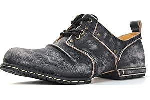 OSSTONE Stivali da moto per uomo Woody Browm Caviglia camminare moda Lace-Up Pelle Chukka Stivali Uomo Scarpa Casual OS-6015-1-C-R