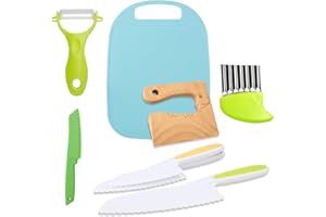 CUPERINOX Set coltelli bambini dai 2 anni | Utensili Montessori cucina 8 pezzi | Accessori sicuri per piccoli chef | Kit Mon Petit Chef | Montessori cooking per bimbi