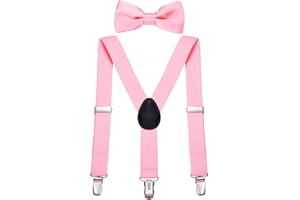 DonDon Ensemble Bretelles et noeud papillon garçon élastique et longueur ajustable pour enfants de 1 à 8 ans