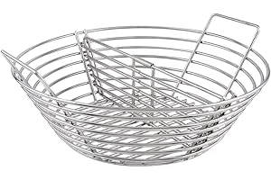 Mydracas Lump Charcoal Fire Basket with Divider Big Green Egg Accessories,Stainless Steel Grill Ash Baskets for The Large Big Green Egg,Kamado Joe Classic