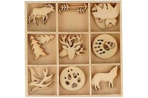 Artemio Set di mini sagome in legno Woodland 27 pezzi