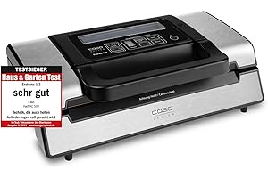 ‎CASO CASO FastVac 500 Gewerbevakuumierer - Testurteil Sehr Gut, Vakuumiergerät, Folienschweißgerät - doppelte Kolbenpumpe 20 Liter/Min., Vakuumierer doppelte Schweißnaht, inkl. 2 gratis Folienrollen