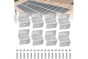 SNAGAROG 8 szt. wspornik montażowy do paneli słonecznych uchwyt z uchwytem z panelem słonecznym mocowanie z 16 śrubami i nakrętkami do kamperów, łodzi, przyczep kempingowych, jachtów, paneli słonecznych (srebrny)