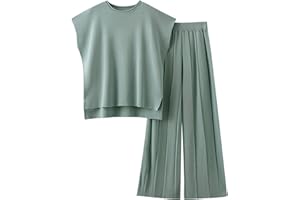 GENERIC Femmes Été Décontracté Gilet Dentelle et Pantalons Ensembles Couleur unie Tricoté Deux Pièces Pull Conjuntos Pull Tricoté Deux Pièces Paillettes Survêtement Femme