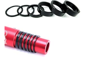CYSKY Distanziatori per sterzo Bicicletta 6 PCS Alluminio MTB Stelo per Bicicletta Stelo Senza Fili Kit distanziali per 1 1/8 di Pollice Stelo 2mm 3mm 5mm 10mm x 3 (Nero)