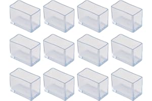 Cloudpower 12 pezzi gommini per sedie rettangolari 15x30mm gommini sedie silicone trasparenti copri piedini sedie protezione per gambe da tavolo per prevenire graffi sul pavimento in legno