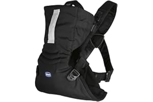 Chicco EasyFit Portabebés Ergonómico de 0 Meses a 9 kg, Mochila Bebé Fácil de Usar para Llevar el Bebé Mirando hacia los Padres, Mochila Portabebés con Sujeción para Cabeza y Cuello, Negro (Black)