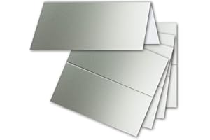 FarbenFroh by GUSTAV NEUSER 50x Tischkarten in Silber (Metallic) - 4,5 x 10 cm - blanko - Doppel-Karten - als Platzkarten und Namenskarten für Hochzeit und Feste