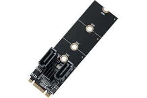 MZHOU 2 SATA Port M.2 SATA Adapter M.2 B+M Key Card Supports Windows Linux Support NGFF (M.2) 2230 2242 2260 2280 M Key(PCI-E Signal or NVME)