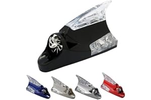 RILOER Antenna di segnale pinna di squalo, antenna per auto Radio per auto Shark Warning Flash Lamp per AM/FM Car Roof Radio Black