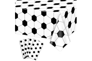 PTECDROTS 4Pcs Fußball-Tischdecken, rechteckige Sport-Ball-Tischabdeckungen für Kinder Fußball-Thema Fan-Sport-Veranstaltung Spiel-Tag Fußball-Geburtstag Party Supplies, 130 x 220cm