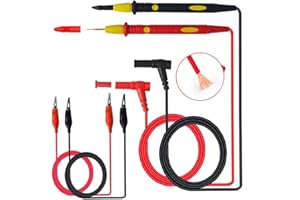 senvenelec Kit de test électronique multimètre 1000 V 20A, sonde de test de pince crocodile multimètre, tête de banane, utilisée pour le test électrique de laboratoire (2 racine).