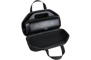 HERMITSHELL adada Funda rígida para viajes, color negro, EVA, antigolpes, cierre de velcro, apto para altavoces Bluetooth Anker Soundcore Motion Boom