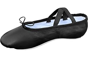 iKelpie Pink/Black Ballet Shoes for Girls Leather Ballet Flats Sole Dance Yoga Gymnastics Slippers for Girls Toddlers Men’s Women & Boys