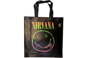 ROCK OFF OFFICIALLY LICENSED PRODUCTS Nirvana Sorbet Ray Grunge Face Eco Tote Bag Talla Única, Negro -, Talla única