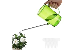 AOOSU Watering Can, 35oz 1L Small Watering Can, Plastic Plant Mini Waterings Cans With Scale, Plant Flower Long Spout Sprinkling Pot for Home Use Bonsai Indoors Outdoor Garden Succulents (Green)