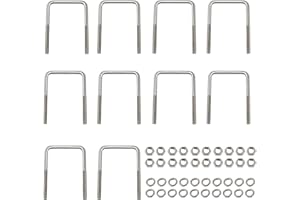 TIHOOK 10 unidades de tornillos en U M6, pernos cuadrados en U, pernos de acero inoxidable, fijación en U, soporte en U, para la reparación de tuberías, remolques de coches y barcos