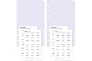 DY.2ten 12 Fogli Bianco Divisori Raccoglitori ad Anelli A6,6 Fori Plastica Divisorio Pagina Indice Tab,per A6 Quaderni ad Anelli, per Scuola o Ufficio(17cm x 9.4cm)