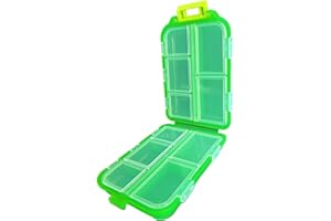MAIANY Portapillole Settimanale da Viaggio con 10 Scomparti Portatile e Compatto Ideale per Viaggiatori e Anziani Contenitore per Pillole con Custodia Grigia (green)