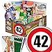 Produktbild 42 Geburtstag Geschenk DDR - SPEZIALITÄTEN Box mit DDR Waren + Geschenkverpackung "Verkehrsschild 42" mit Ostmotiven + gratis DDR Kochbuch + gratis Geschenkkarten – Rotkäppchen Sekt (0,2l), Halberstädter Schmalzfleisch, rote Grütze Himbeer uvm. +++ Ostprodukt DDR Box als Geschenkkorb mit DDR Spezialitäten ++ Geschenk 42. Geburtstagsgeschenke Geschenkkorb für männer geburtstagsgeschenk für Mutter geschenkkörbe Geburtstag 42 Mann Ostgeschenke für Männer Geschenk zum 42. Geburtstag Männer