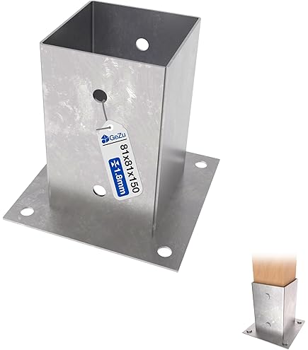 Ronde verzinkt stalen paal met voetplaat 102 x 1950 mm