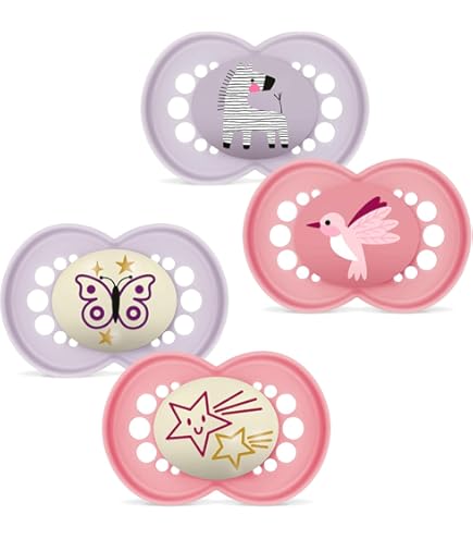 MAM Fopspeen Pure Day & Night - 16 maanden - Blauw - 4 stuks