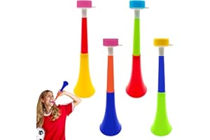 pclapora 4 Pezzi Vuvuzela, Vuvuzela da Stadio, Trombette da Stadio, Corni da Calcio in Plastica per Giochi Sportivi e Mondiali, Calcio, Bambini, Bomboniere, Idea Regalo