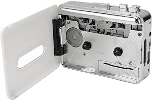 TIHEBEYAN USB Cassette Player Auto Reverse Function Stereo Output Cassette Recorder Player for Music Lovers And Retro Enthusiasts Black And White