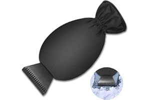 WEINIBAO Raschietto per Ghiaccio con Guanto, Nero Spatola per Ghiaccio con Guanto, Raschietto Ghiaccio Auto con Guanto, Raschiaghiaccio Auto per Rimozione della Neve dalle Auto in Inverno (B)