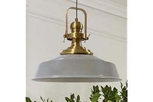 ‎BAMYUM bamyum Asletl Küchenlampe Industrial Metall Ø41cm, Küchenlampen Hängend Vintage, Hängelampe Esstisch, Pendelleuchte Grau, Wohnzimmerlampe Hängend, Pendelleuchte Esstisch Vintage, Esstischleuchten