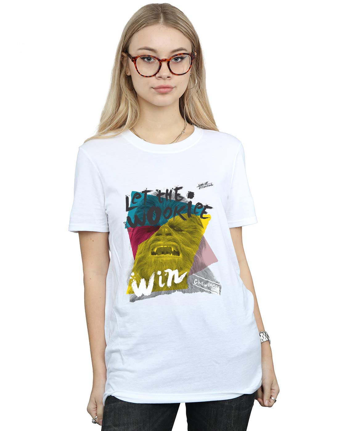 Star-Wars-Damen-Let-The-Wookiee-Win-Boyfriend-Fit-T-Shirt-Wei-XX-Large